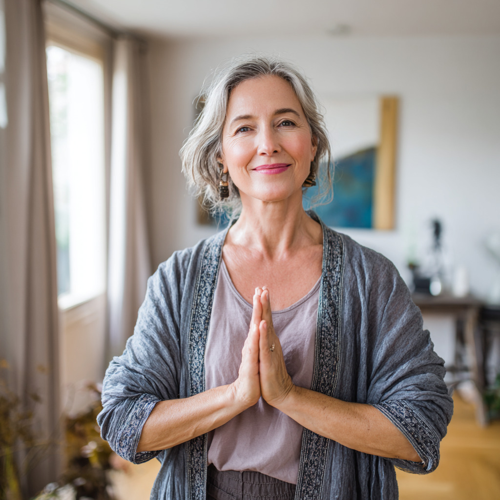 Žena praktizuje stabilitu v jógovej póze